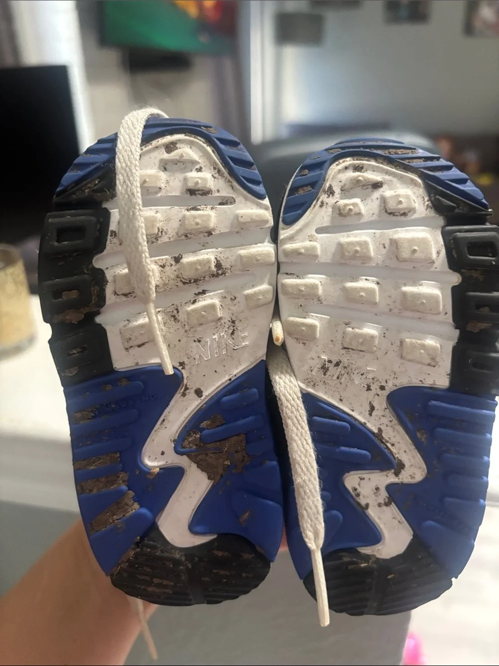 Nike Kids Sneakers in White, Gray & Blue